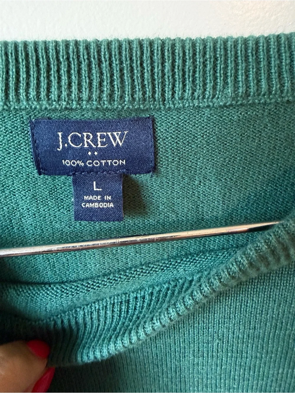 ⚡️J. Crew Long-Sleeve Crewneck Top — Forest Green 100% Cotton